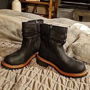 HARLEY DAVIDSON BLACK LEATHER BOOTS